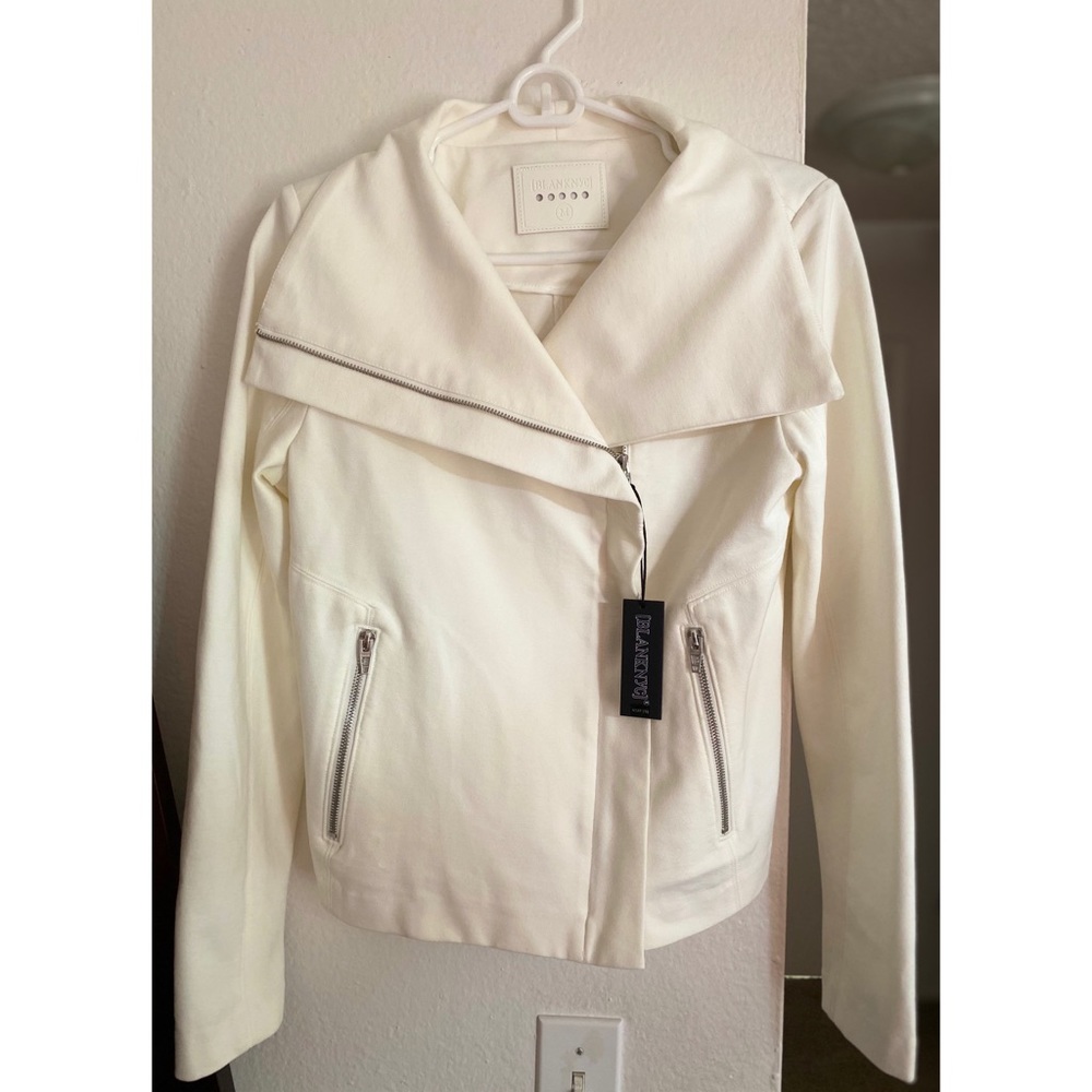 BLANK NYC White Moto Zip Jacket